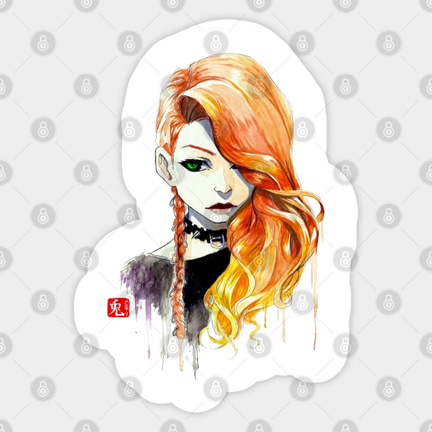 redhair Sticker by ArchiriUsagi